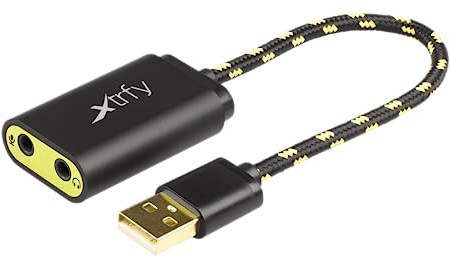 Xtrfy SC1, Externe USB-Soundkarte für Gaming und esports, Plug & Play (USB-A), für PC, MAC und PS4, Praktisch & Leistungsstark, Kompaktes Design, Schwarz-Gelb