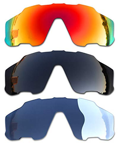 SOODASE Für Oakley Jawbreaker Sonnenbrillen Rot/Schwarz/Photochromie Polarisierte Ersatzgläser