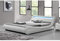 CONCEPT USINE | Lit Double Seattle 160x200 cm avec LED | Design Moderne en Simili Blanc | Tête de Lit Lumineuse | Télécommande LED 4 Couleurs Incluse | Structure Plywood Solide et Sommier 2 Places