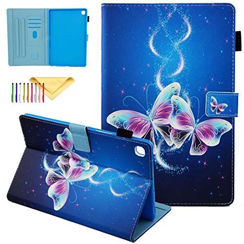 Case for Samsung Galaxy Tab S5e SM-T720 (Wi-Fi) SM-T725 (LTE) 10.5 2019 Tablet, Uliking Cute Pattern Protective Cases Covers, with Auto Sleep/Wake & Stand Featuer & Wallet Design, Bling Butterfly