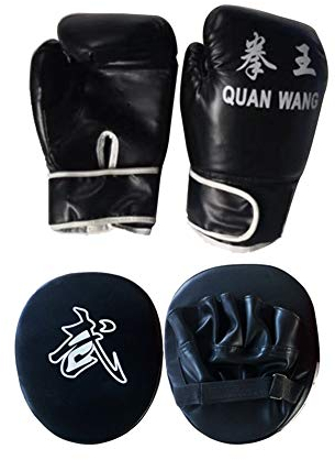 Pratzen Kampfsport Box Handschuh Herren Schlaghandschuhe Junior Boxhandschuhe Boxsackhandschuhe Kickboxhandschuhe Boxtrainingshandschuhe Punch-Pads Black,Freesize