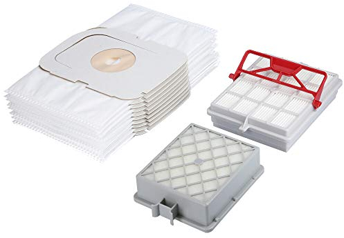 1 x HEPA-Filter weiß + 1 x HEPA Motorfilter grau + 10 x Premium-Staubsaugerbeutel, geeignet für Lux Intelligence Staubsauger