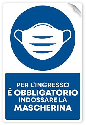 LARGE FORMAT Hinweisschild Aufkleber Maskenpflicht | Eingangsschild 3er-Set A5 | Selbstklebende EasyDOT-Gebotseinfahrtsschilder (hinterlassen keine Kleberückstände) für Glas und ebene Flächen