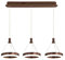 LED Pendelleuchte mit Fernbedienung Esszimmerleuchte, Modern Hängelampe Rechteck Runde Design Esstischlampe, Wohnzimmerlampe, Schlafzimmerlampe 3-flammig, Höhenverstellbar, D70cm (Braun, Dimmbar)