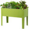 COSTWAY Hochbeet Metall, Pflanzkasten Blumenbeet Gartenbeet Blumenkasten Blumentrog Grün für Obst, Blumen, Gemüse im Freien, Garten, Innenbereich (60 x 30 x 45cm)