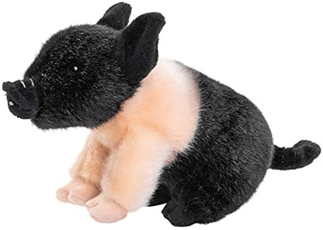 Uni-Toys - Angler Sattelschwein Ferkel, sitzend - 20 cm (Länge) - Plüsch-Schweinchen, Schwein - Plüschtier, Kuscheltier