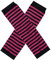 ZUYPSK 1 Paar Damen gestrickt Fingerlose Handschuhe Armstulpen Warme Verlängerte Handschuhe gestreift Ellenbogen Fäustlinge Winter für Outfit Clubwear Party Kostüm Zubehör (Rosenrot schwarz)