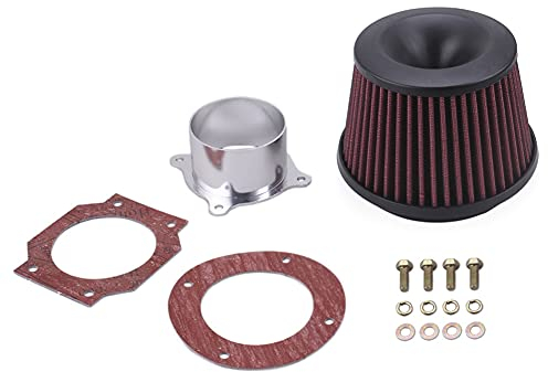 Filtro Dell'Aria A Fungo, Filtro Aria per Auto Filtro Aria A Fungo Asudaro Filtro Aria Aspirazione 76MM Adattatore Doppio Imbuto Filtro Aria Universale Filtro Aria Ad Alto Flusso