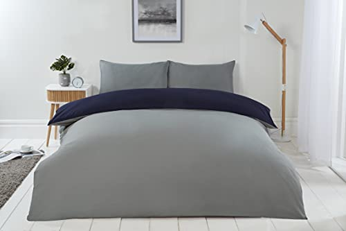 Emma Barclay Lyla, Wende-Bettwäsche-Set, Marineblau/Grau – Einzelbett
