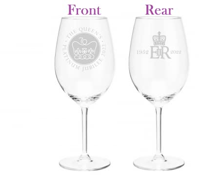 Chichi Gifts Queen Elizabeth II Platinum Jubilee 70 Years Celebration Weingläser, 1 Paar