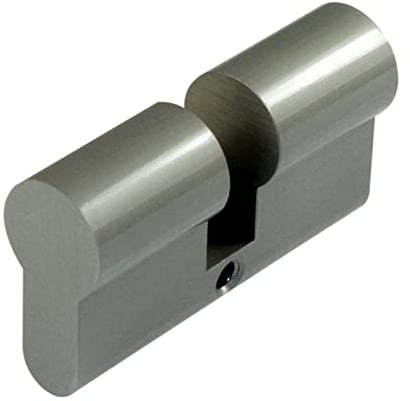 SN-TEC Blindzylinder/Blindschloss, Vollmaterial Massiv Messing vernickelt, für FH Türen geeignet Baulänge: 27/35 (Baulänge: 27/35 (Gesamtlänge 62mm))