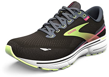 Brooks Damen Ghost 15 Sneaker, Black Ebony Sharp Green, 43 EU