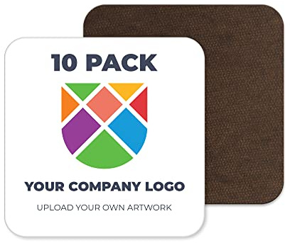 Custom Coaster for Businesses - Upload Your Logo for Personalised Promotional Drink Coasters, Branded Company Coaster (10)