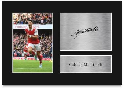 HWC Trading A4 Gabriel Martinelli Geschenke Gedrucktes Signiertes Autogramm Foto für Fußball Anhänger and Fans - A4