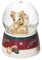 THUN - Boule de Neige mit Teddybär-Rentierkleid aus Harz, Keramik und Glas, kleine Version, Weihnachtswünsche, 4,5 cm