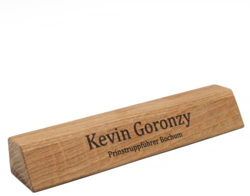 Personalised Desk Nameplate – Solid Oakwood Office Plaque – Custom Laser Engraved Gift for Boss, Coworker, Men – Work Title Sign for Graduation, New Job, Birthday, Christmas