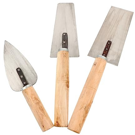 DOITOOL Maurerkelle Spachtel Glättekelle Gipskelle Bauwerkzeug Aus Edelstahl Und Kunststoff Mit Holzgriff Für Nivellieren Und Egalisieren Von Zement