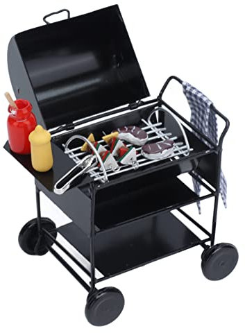Tanant Mini-BBQ-Grill für Kinder, Puppenhaus, Ofen, Spielzeug, Miniaturszene, Simulation, Küche, Grill, Mini-Ofen, Modell, Vorgeben, Kinderspielzeug, Küchenmöbel, Modell für