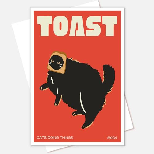 TYOHU Kunstdruck auf Leinwand, Motiv: schwarze Katze, Brot, Küche, Küche, Wohnzimmer, 40,6 x 61 cm, ungerahmt