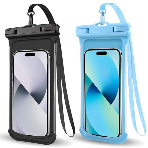 wasserdichte Handytasche, 3D-Design, IPX8, wasserdichte Handyhülle für iPhone 15, 14, 13 Pro Max Plus, Galaxy S24, S23, Google bis zu 8 Zoll, Dry Bag Beach Essentials für Kreuzfahrt, Reisen, Schwarz