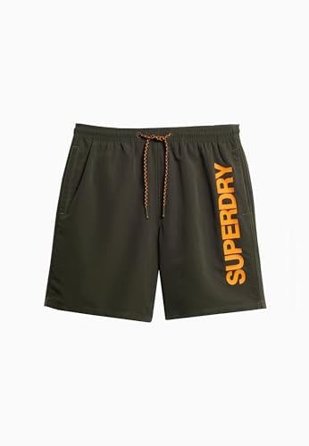 Superdry Herren 43,2 cm Sport Badeshorts mit Grafik Army Kaki XXL