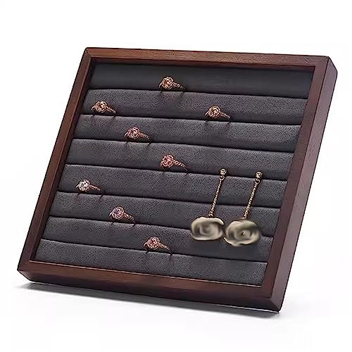 Porte-bijoux Anneau boucles d'oreilles plateaux en bois bijoux organisateur 7 longues fentes anneau boucle d'oreille bijoux présentoir plateau organisateur support for vitrine Arbre à bijoux ( Color :