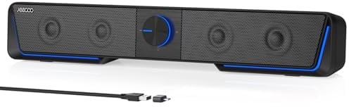 Jeecoo A40 PC Lautsprecher,Lautsprecher für Pc Tragbarer Computer Lautsprecher Schwarz 2.0 Pc Soundbar USB Betrieb und Bluetooth Modus für Smartphone und Mobile Geräte,PC