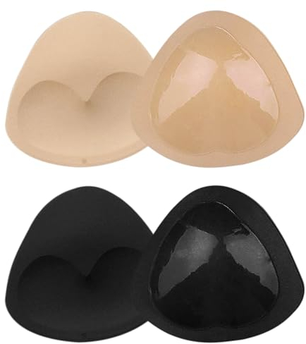 2 Paar BH Pads Selbstklebende für Bikini - Tri-Winkel Form, Klebe BH Push up,Boob Tape,Push Up Einsätze Abnehmbar, Brustvergrößerer für perfekten Halt, Klebe BH