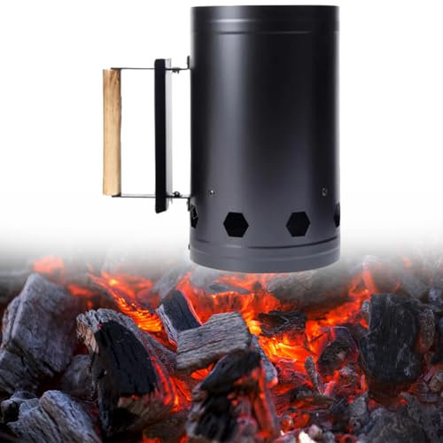 Cymwer Kohleanzünder - Chimney Starter, Starter for Holzkohle und Briketts, Geeignet for Grill-Holzkohle-Grill-Kohle-Feuerstarter-Schornstein, Schnelles Anzünden Des Grills