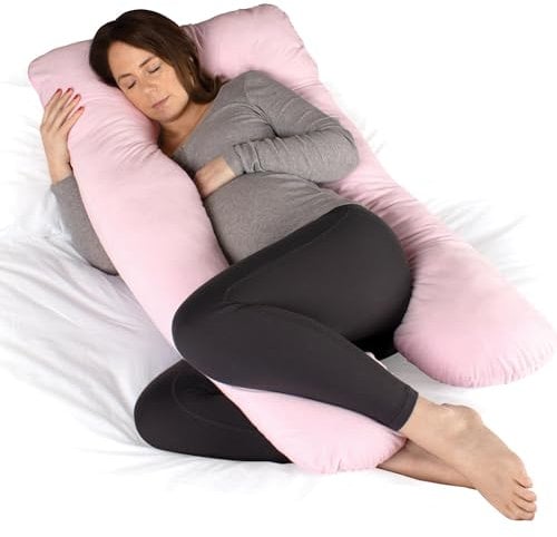 Dreamcatcher Pink Pregnancy Pillow, U Shaped Maternity Pillow, Full Body Support Pregnancy Pillows for Sleeping, Machine Washable Maternity & Body Pillows with Removable Velvet Cover (Pink)