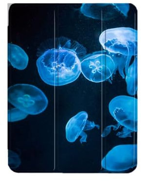 Funda para iPad Mini 1 2 3 (no para iPad Mini 4), Smart Cover Auto Wake/Sleep con portalápices -Enjambre de Medusas