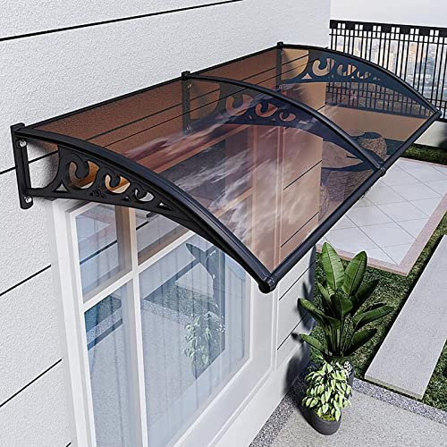 KAILODI Vordach für Haustür, Vordach Terrasse mit Halterung aus Aluminiumlegierung,Überdachung Haustür mit Großem Waschbecken,Wetterfeste Türvordach,für Garage Balkon Fenster