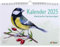 Hochwertiger Jahres-Kalender 2025 DIN A4 quer für die Wandaufhängung - Großer Jahresplaner mit Vogel-Illustrtation ideal für Küche und Familie