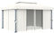 Tent Shelter Weidezelt Vorzelt - Pavillon mit Vorhang 4x3 m Cremeweiß Aluminium für Camping Events Garten Terrasse