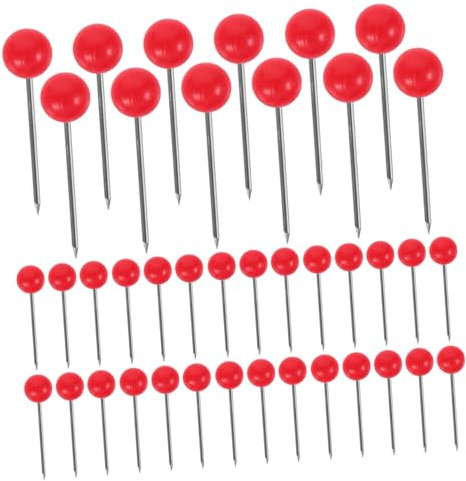 SHOWERORO Runde Reißzwecken 500 Stück Rot Aus Rostfreiem Edelstahl Mit Kugelkopf Für Büro Pinnwand Kartenmarkierung Und Selbstgemacht Heimwerker