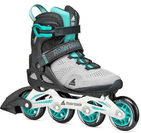 Rollerblade MACROBLADE 80 W, Inline-Skates für Damen, Fitness Inliner, Grau/Teal Blau, 36.5/37