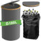 Xummi Récipient de collecte de bouteilles consignées de 100 l, en forme de D, avec trou et couvercle, pour bouteilles en plastique, canettes, bouteilles en verre (gris, forme D, 100 l pour 30