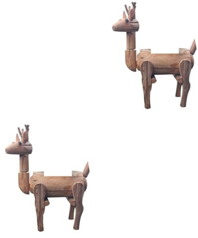 Hemobllo 2piezas Caja De Flores De Madera Creativa Diseño De Ciervo Maceta Mini para Suculentas y Plantas para Decoración del Hogar y Oficina