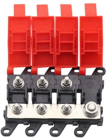 Kissmii Bloc de Distribution Triphasé 3 Voies 200A avec Fusible à Boulon pour Alimentation de Voiture, Camion et Camping-Car