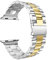 LPMPCZKZGF Correa de acero inoxidable Compatible for Apple Watch 7 SE 6 5 4 40mm 44mm 41mm banda de 45 mm Pulsera de enlace de metal compatible for iWatch 3 42mm 38mm Accesorios Watch strap(Silver-gol
