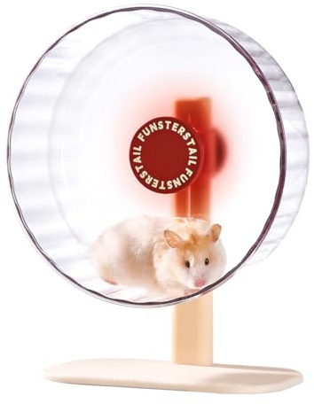 FunstersTail Super Silent Hamster Wheel 22cm (8.7 Inch), Magnetic Large Rat Wheel for Chinchilla, Gerbil, Guinea Pig, Cat, Mouse, Sugar Glider and Dwarf, Syrian Hamster Accessories (Tomato Red)
