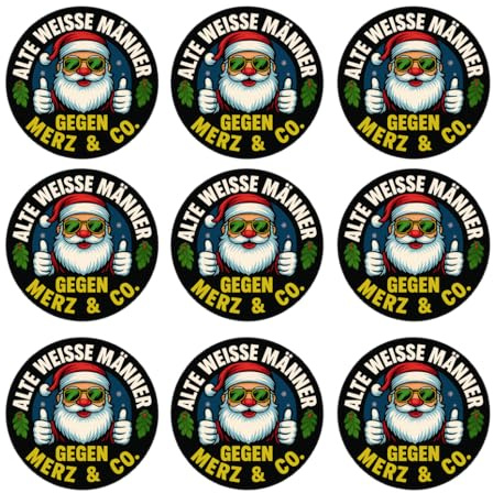 Sammys Shirt Store 8 Stück Aufkleber 4cm rund Gegen Merz und Co Alte weiße Männer Sticker Sparpack gut haftend Aktiv Werden