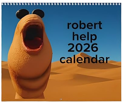 Kalender 2026 | Lustige Robert Help Meme Wandkalender 2026 | Neuheit Robert der Würmers Memes Familienkalender | Marcus Wurms Meme Monatskalender Wandplaner für Home Deko