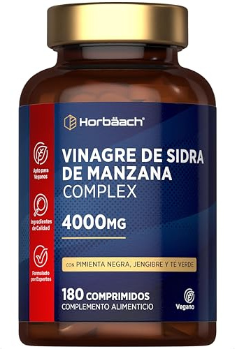 Apfelessig Tabletten Komplex Hochdosiert 4000mg | 180 Kapseln | Apple Cider Vinegar Tablets | Horbaach