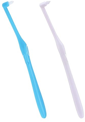 2 Pack Single Tuft Toothbrush, End Tuft Interspace Brush for Braces | Soft bristle brushes for gum cleaning, braces and orthodontic care, with precision cleaning for implants and sensitive areas