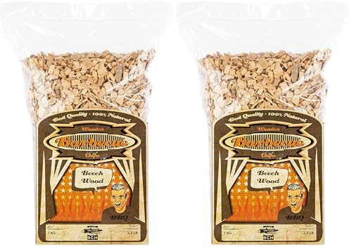 Axtschlag Räucherchips Buche, 1000 Gramm sortenreine Räucherspäne für besondere Rauch- und Geschmackserlebnisse, für alle Grills & Smoker (Packung mit 2)