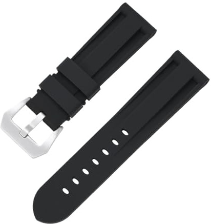 Bracelets de montre en silicone à dégagement rapide, bracelets de rechange en caoutchouc souple avec boucle en acier inoxydable argenté for femmes et hommes