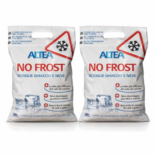 Tecnokit No Frost Sel anti-glace écologique, antigel et dissolvant de neige pour plantes, pelouse, rues et terrasses, non corrompu, sac de 5 kg (2 paquets)