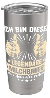 Lustiger Spruch Milchbauer Doppelwandiger Edelstahl-Thermobecher