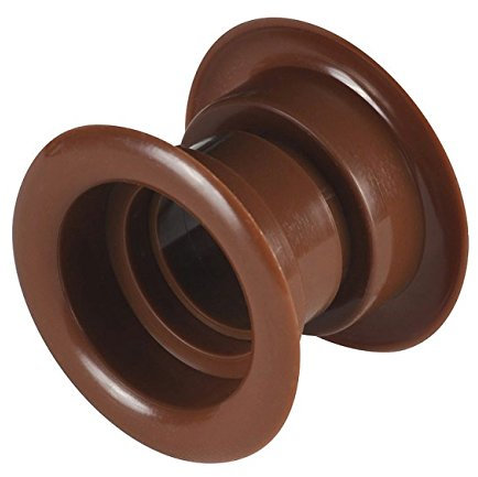 4 x Brown Bathroom Door Air Vent Grille 55mm 2 Two Sided Round Furniture Sleeve Circle Diffuser Plug T14BR